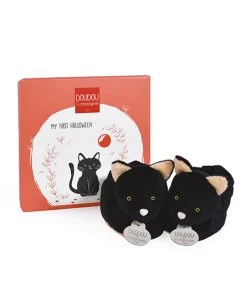 Chaussons Bébé Chat Noir - 0-6 Mois