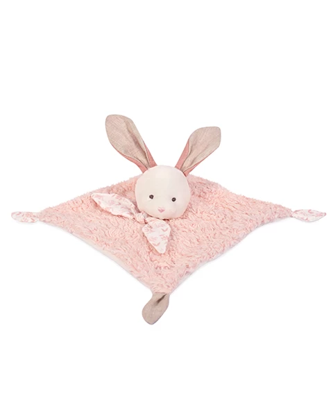 Doudou Carré Plat Lapin Rose En Coton BIO - 25 Cm 2 Doudou Carré Plat Lapin Rose En Coton BIO - 25 Cm – Image 2