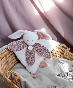 Doudou LAPIN Blanc Avec Pétales - BOH'AIME -
