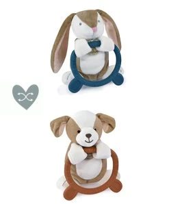 Doudou Anneau De Dentition - Hochet - HOULAHOP - Terracota-bleu Marine