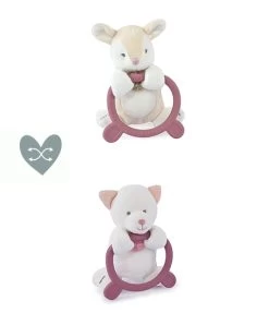 Doudou Anneau De Dentition - Hochet - HOULAHOP - Rose Clair