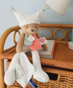 Doudou Ours Mouchoir 3 Histoires - Blanc