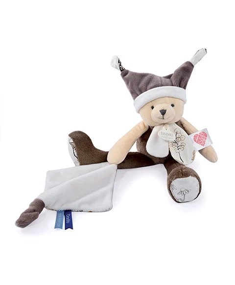 Doudou Ours Mouchoir 3 Histoires - Marron 2 Doudou Ours Mouchoir 3 Histoires - Marron – Image 2