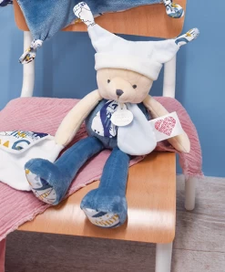 Doudou Ours Pantin 3 Histoires - Bleu
