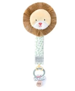 Attache Sucette Lion - Couleurs Savane - 18 Cm - Vert