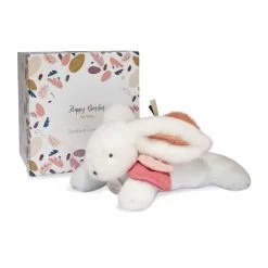 Doudou Et Compagnie - Happy Doudou - Peluche Lapin Boho Terracotta 25 Cm