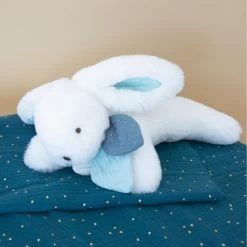 Doudou Et Compagnie - Happy Doudou - Peluche Lapin Pop Bleu 25 Cm
