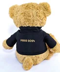 Ours En Peluche Marron Paris 2024 Avec Veste Noire Zippée - 40 Cm -Doudou et Compagnie Promos Magasin jo2450 3 64b6b5adac7c8986775419