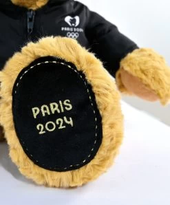 Ours En Peluche Marron Paris 2024 Avec Veste Noire Zippée - 40 Cm -Doudou et Compagnie Promos Magasin jo2450 4 64b6b5b1cb6ad261209477