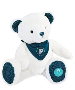 Ours En Peluche Premium Blanc Avec BandanaParis 2024 - 37 Cm