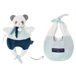 Doudou Et Compagnie - Les Petits Fûtés - Doudou Marionnette Panda Bleu Blanc 30 Cm