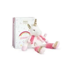 Doudou Et Compagnie - Lucie La Licorne Peluche Rose 30 Cm