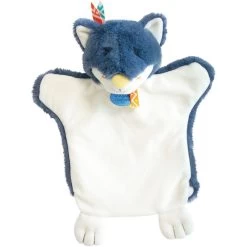 Doudou Et Compagnie - Marionnette Loup Bleu 25 Cm