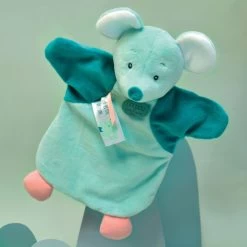 Doudou Et Compagnie - Marionnette Souris Verte 25 Cm