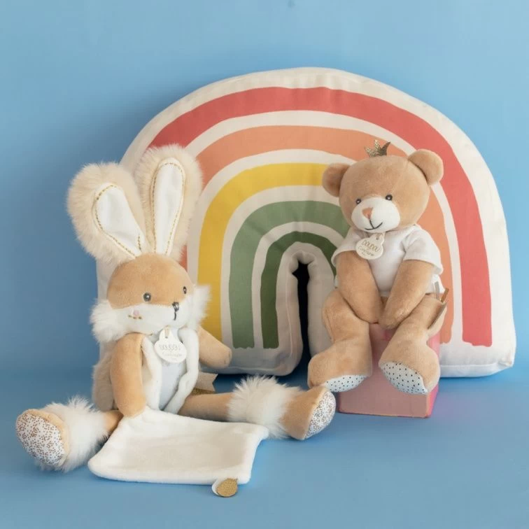 Doudou Et Compagnie - Ours Petit Roi - Peluche Blanc 25 Cm 3 Doudou Et Compagnie - Ours Petit Roi - Peluche Blanc 25 Cm – Image 3