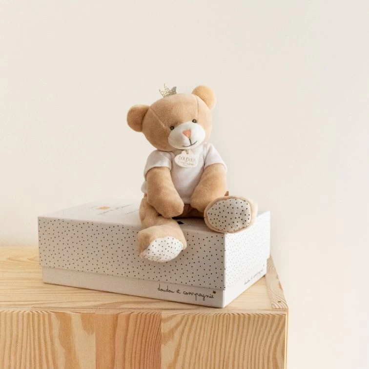Doudou Et Compagnie - Ours Petit Roi - Peluche Blanc 25 Cm 1 Doudou Et Compagnie - Ours Petit Roi - Peluche Blanc 25 Cm