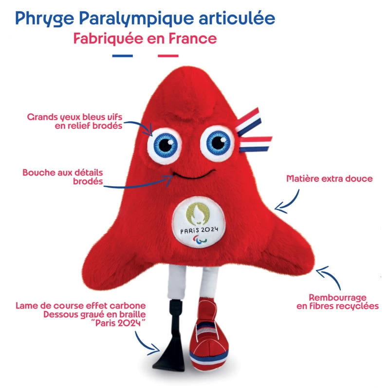 Doudou Et Compagnie - Peluche Articulée Mascotte Para Les Phryges Made In France JO Paris 2024 - 28 Cm 3 Doudou Et Compagnie - Peluche Articulée Mascotte Para Les Phryges Made In France JO Paris 2024 - 28 Cm – Image 3