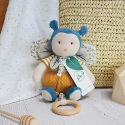 Doudou Et Compagnie - Pollen L'abeille Coton Bio - Boîte à Musique 30 Cm