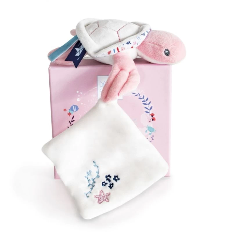 Doudou Et Compagnie - Sous L'océan Tortue Rose Avec Doudou 20 Cm 2 Doudou Et Compagnie - Sous L'océan Tortue Rose Avec Doudou 20 Cm – Image 2