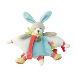Doudou Et Compagnie - TATOO Plat Lapin Bleu Orange Vert