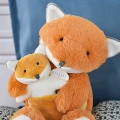 Doudou Et Compagnie - UNICEF - Peluche Renard Avec Bébé 25 Cm