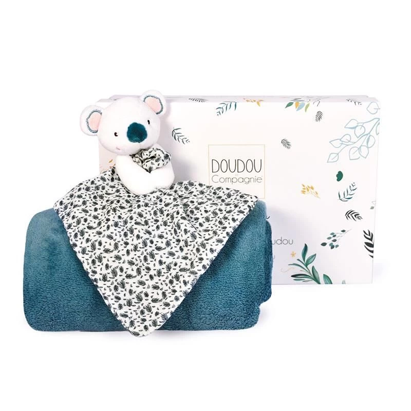 Doudou Et Compagnie - Yoca Le Koala - Set Doudou + Couverture Plaid Bleu 70 X 100 CM 1 Doudou Et Compagnie - Yoca Le Koala - Set Doudou + Couverture Plaid Bleu 70 X 100 CM